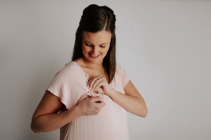 Three Little Tots Heavenly Pink Mommy Labor and Delivery Nursing Hospital Gown
