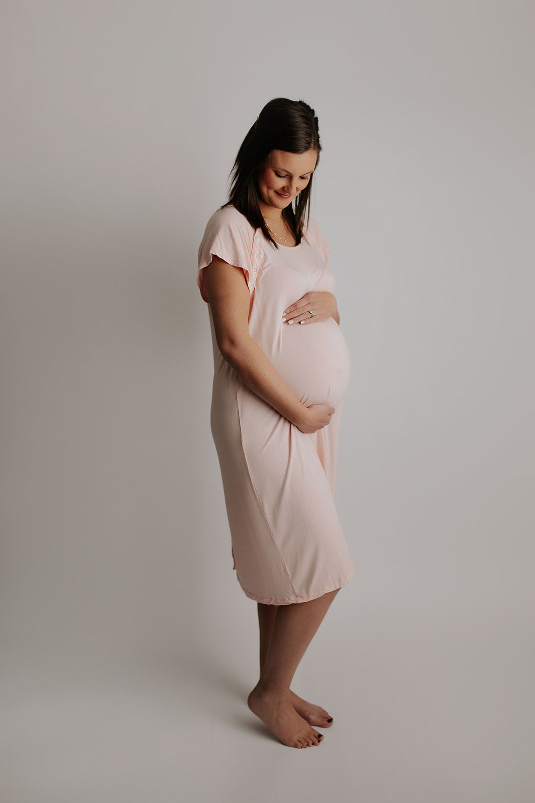 Three Little Tots Heavenly Pink Mommy Labor and Delivery Nursing Hospital Gown
