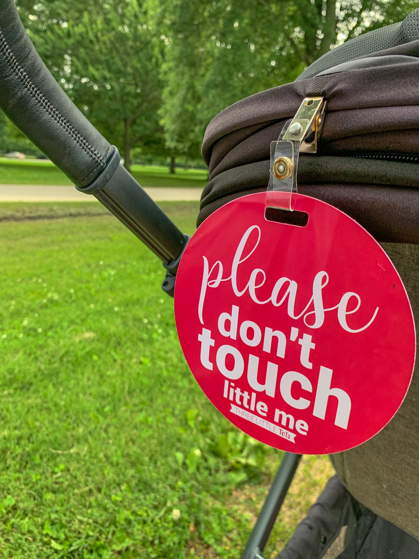 Three Little Tots Pink Please Don't Touch Little Me Newborn Car Seat Sign Tag