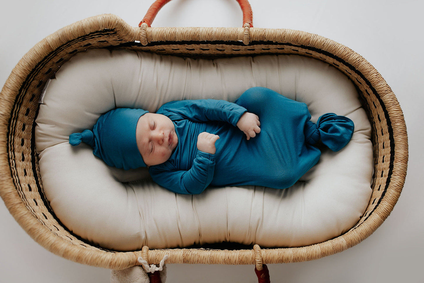 Three Little Tots Blue Knotted Newborn Baby Gown