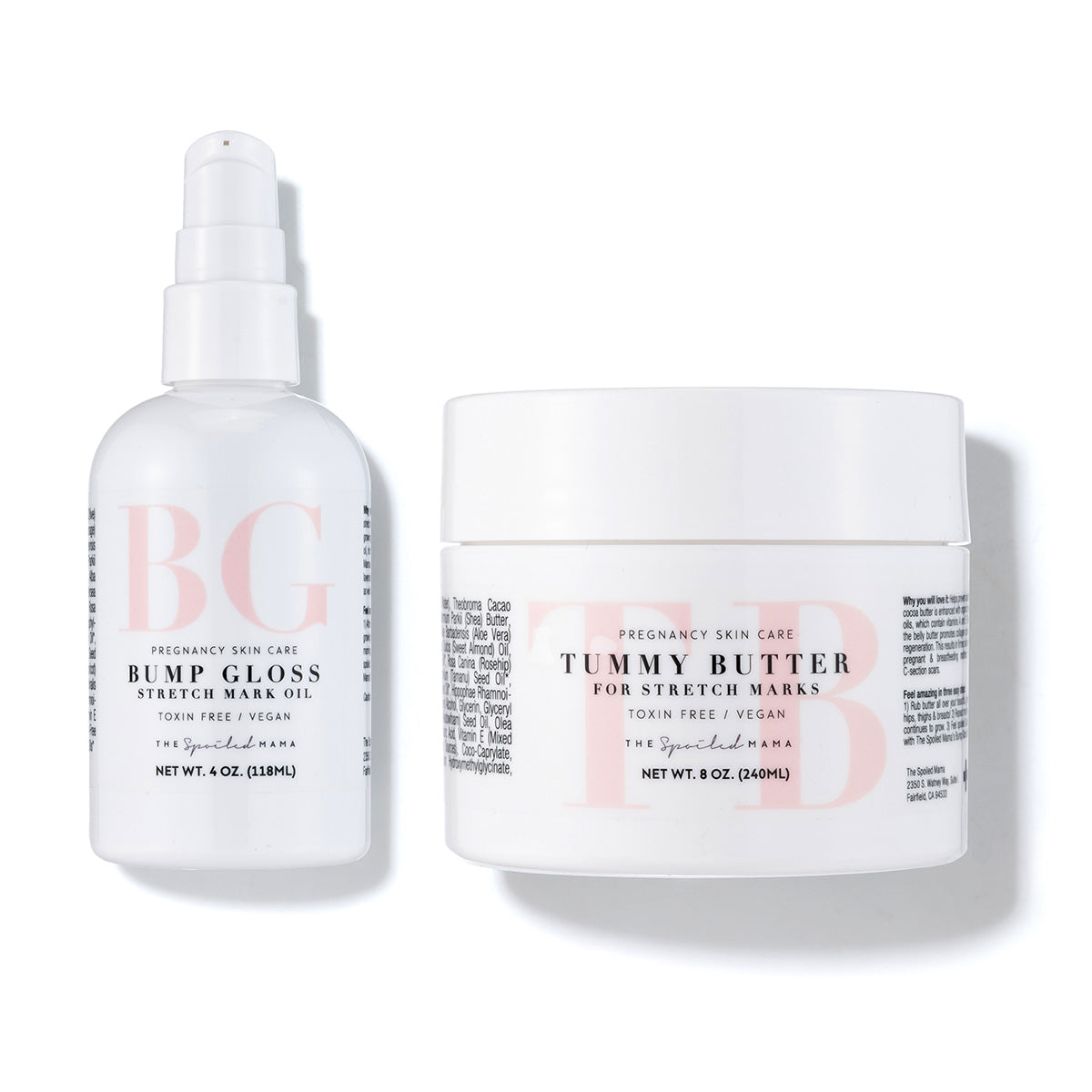 The Spoiled Mama Stretch Mark Treatment Kit - Tummy Butter & Bump Gloss Duo