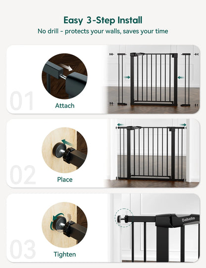 Babelio PressGuard C5 | Tall Pressure-Mounted Baby Gate