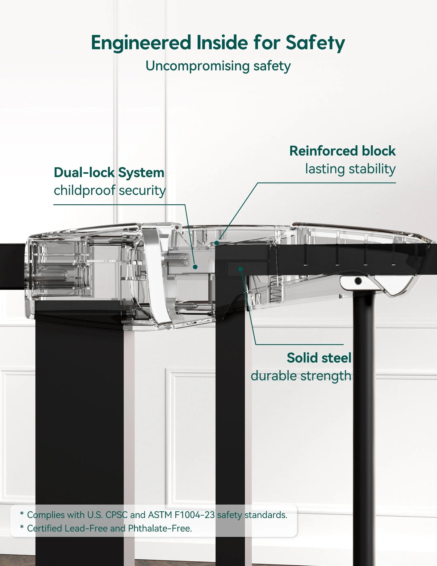 Babelio PressGuard C5 | Tall Pressure-Mounted Baby Gate