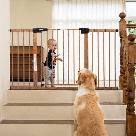 Babelio PressGuard C5&P7 Wood Pattern | Pressure-Mounted Baby Gate