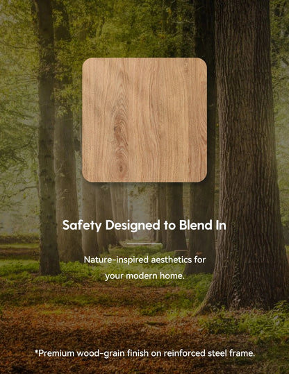Babelio PressGuard C5&P7 Wood Pattern | Pressure-Mounted Baby Gate