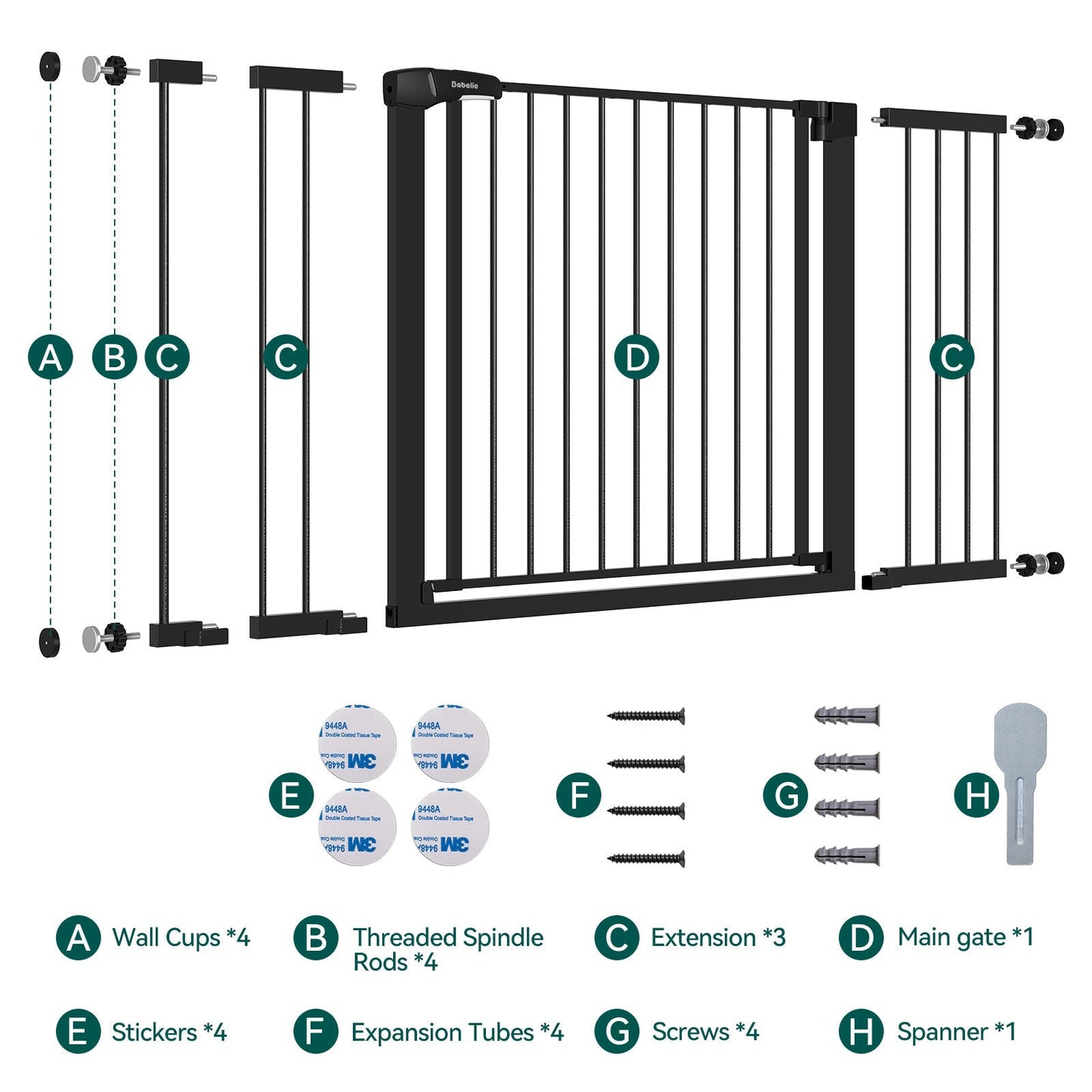 Babelio PressGuard E1 | 36-55'' Extra Wide Baby Gate