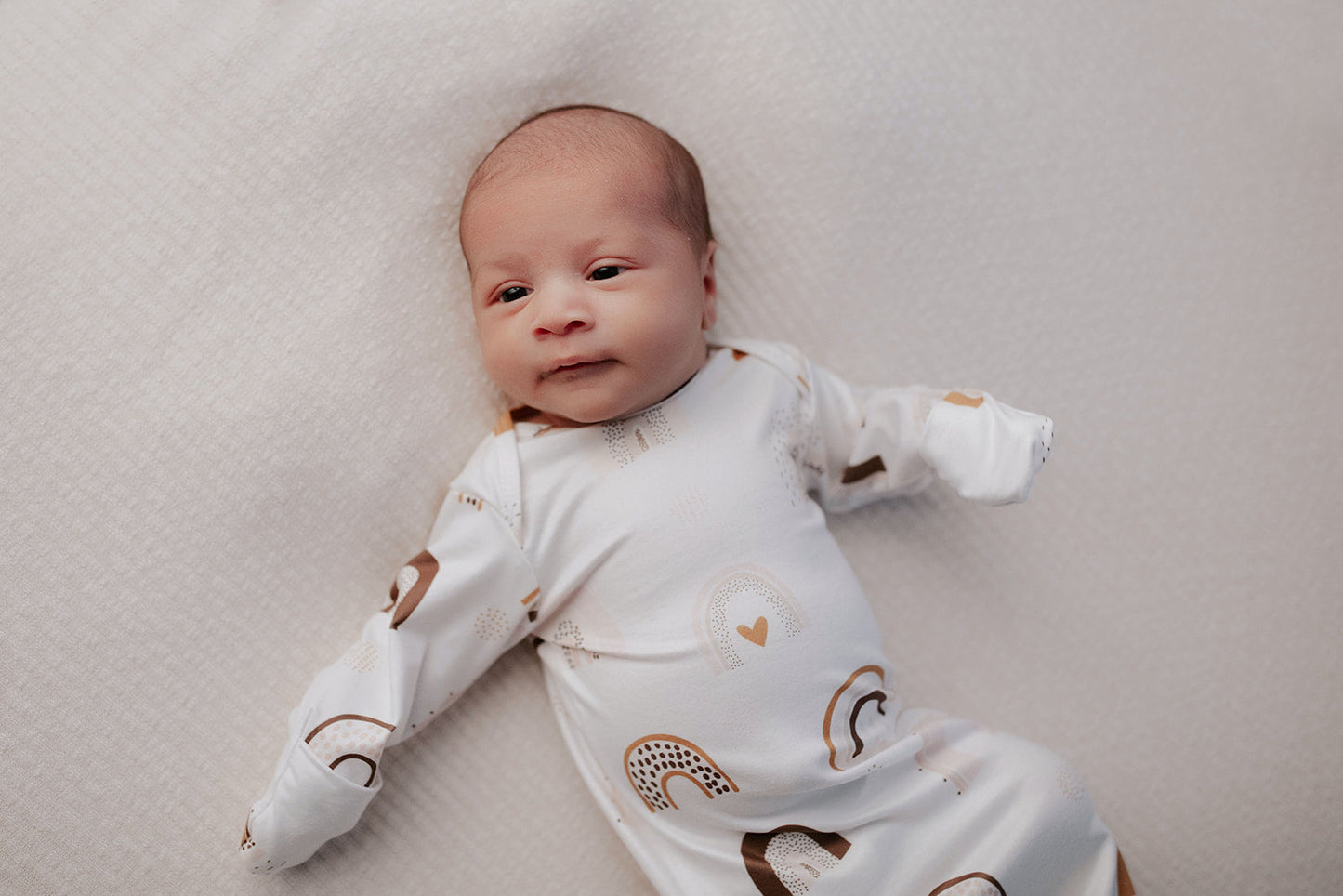 Three Little Tots Rainbow Newborn Knotted Baby Gown