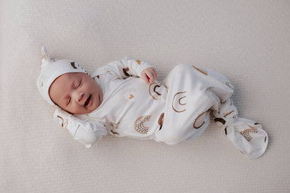 Three Little Tots Rainbow Newborn Knotted Baby Gown