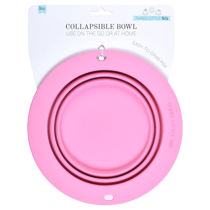 Three Little Tots Rose Collapsible Bowl for Travel or Home