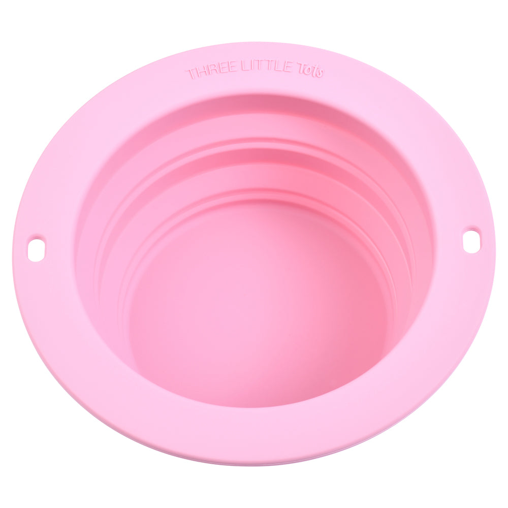 Three Little Tots Rose Collapsible Bowl for Travel or Home
