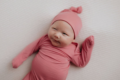 Three Little Tots Rose Knotted Newborn Baby Gown