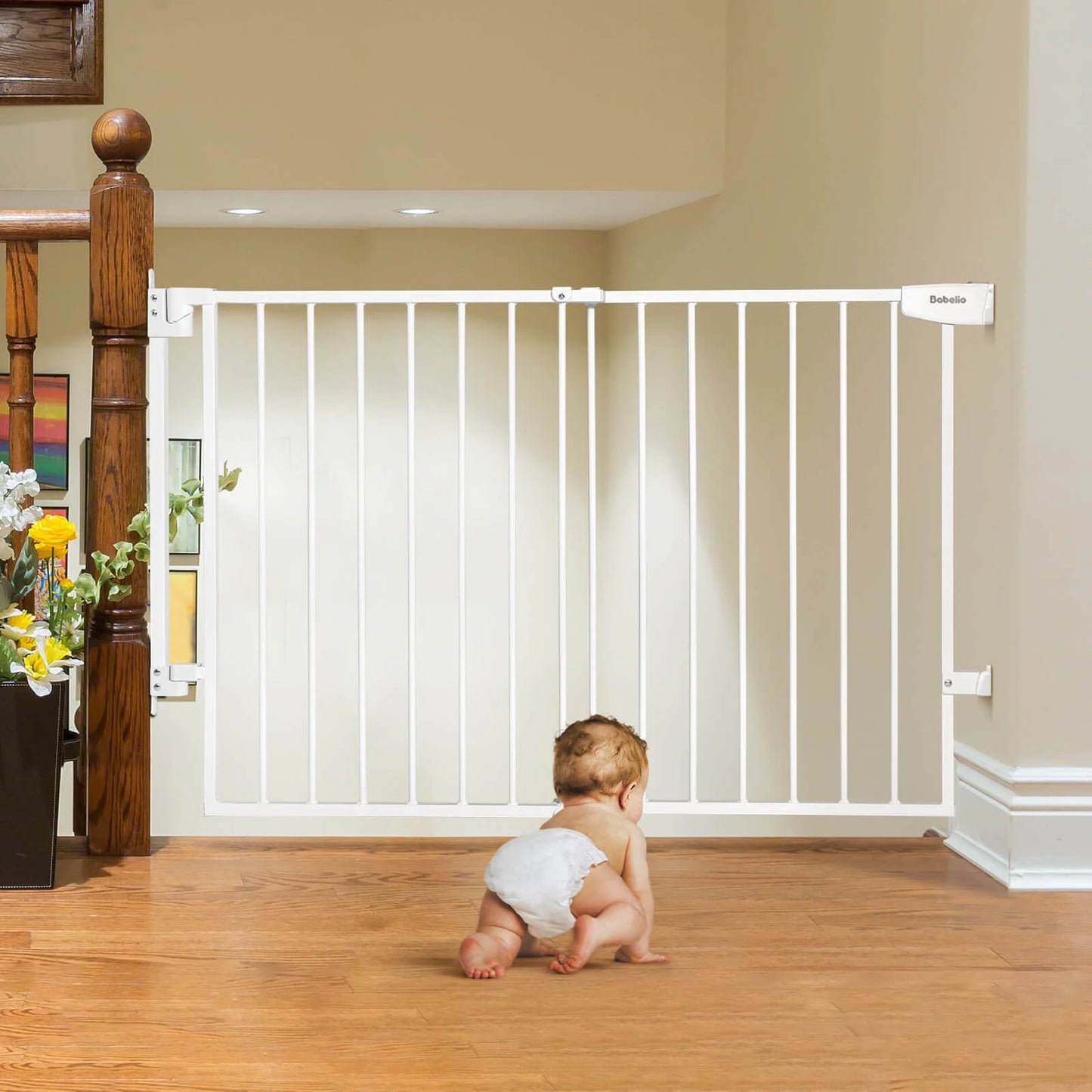 Babelio Boundless S12 | Ultra-Stable No Bottom Bar Baby Gate