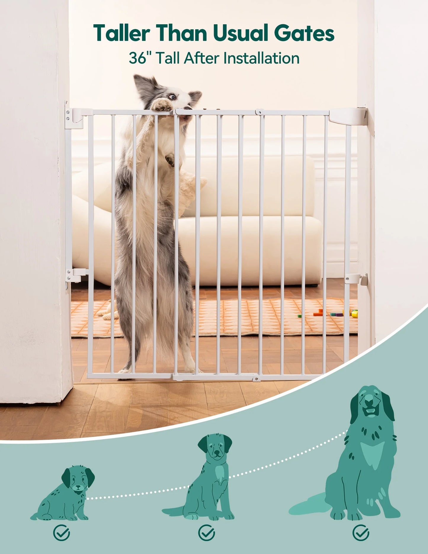 Babelio Boundless S12 | Ultra-Stable No Bottom Bar Baby Gate