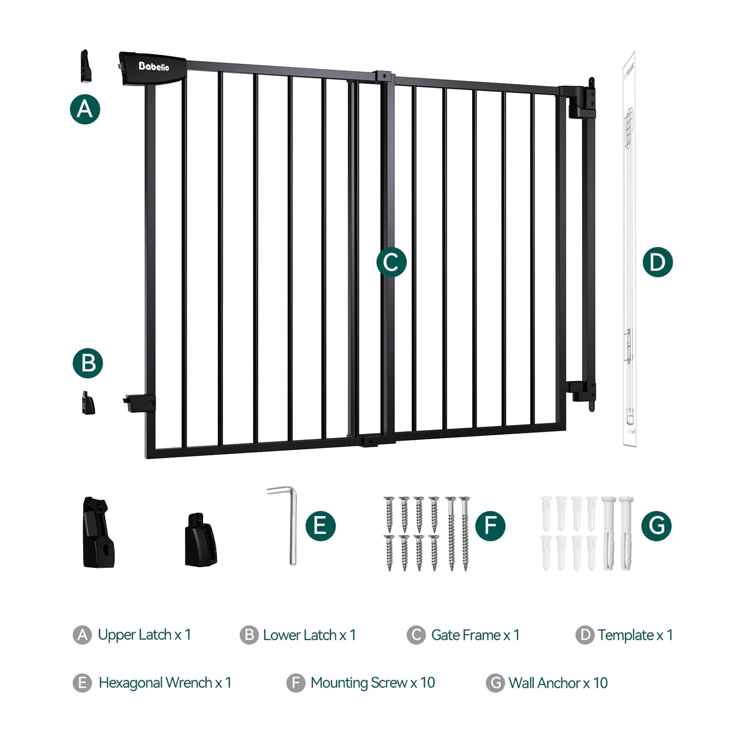 Babelio Boundless S12 | Ultra-Stable No Bottom Bar Baby Gate