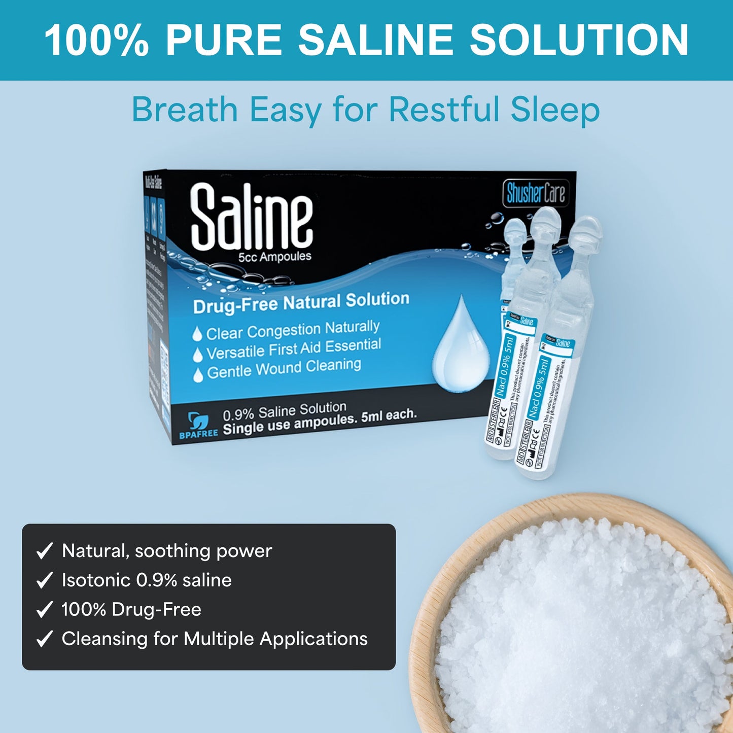Shusher Care Saline Ampoules – Sterile Single-Use
