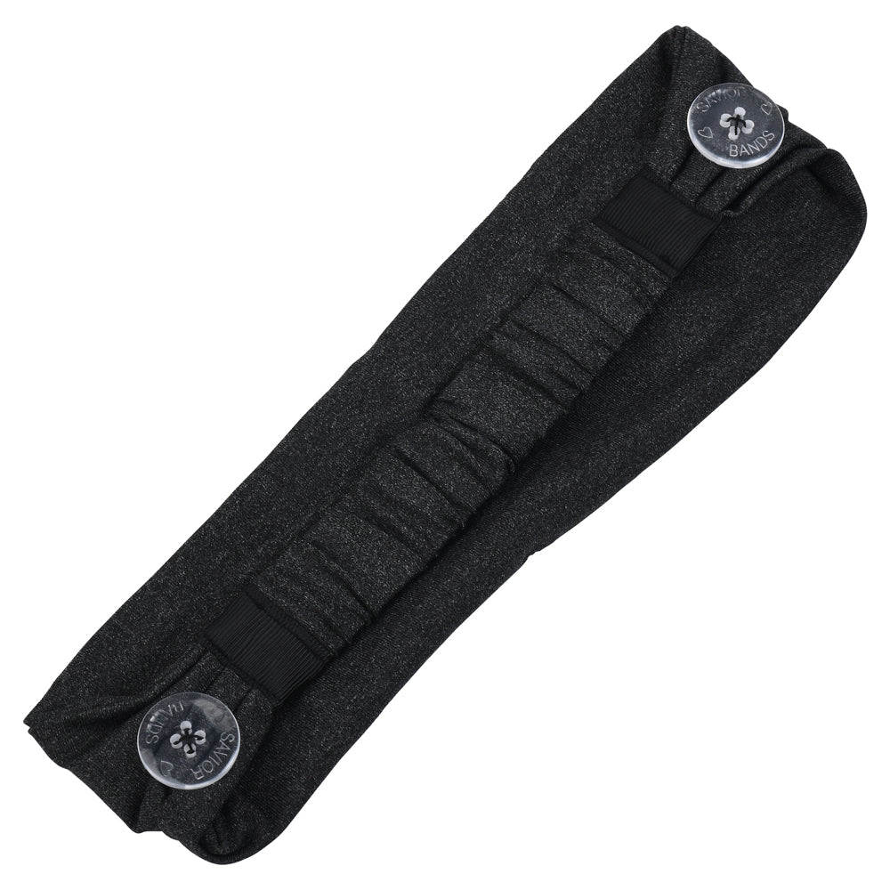 Three Little Tots Dark Gray Savior Headbands With Buttons for Masks