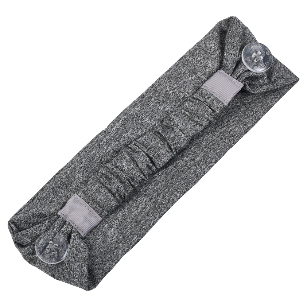 Three Little Tots Heather Gray Savior Headbands With Buttons for Masks