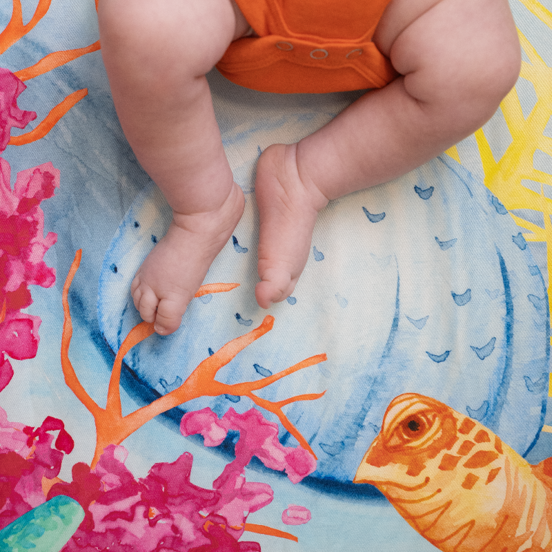 Moon Star Baby Ocean Crib Sheet: Sea You In My Dreams