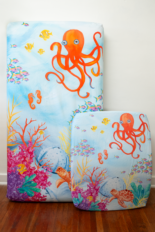 Moon Star Baby Ocean Crib Sheet Set: Sea You In My Dreams