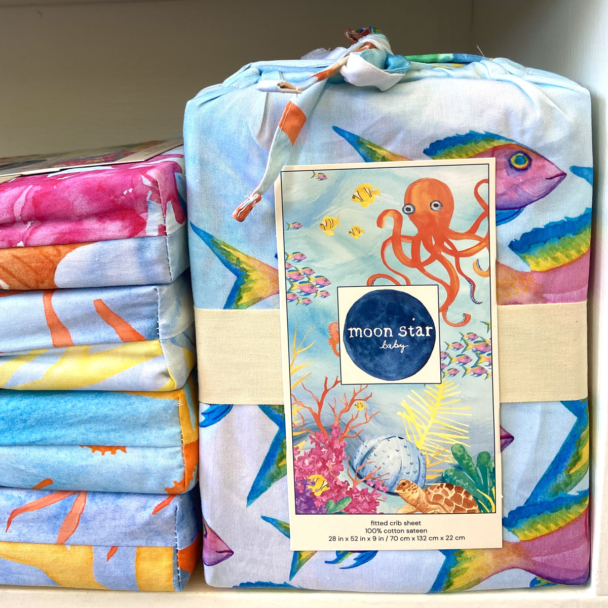 Moon Star Baby Ocean Crib Sheet: Sea You In My Dreams