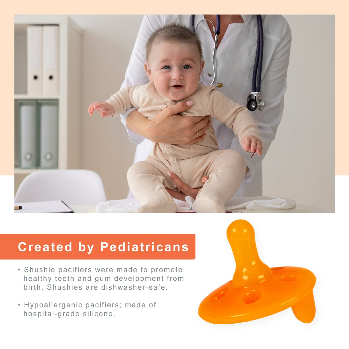 Shusher Firefly Portable Baby Sound Machine + Shushie Pacifier 2-Pack Bundle