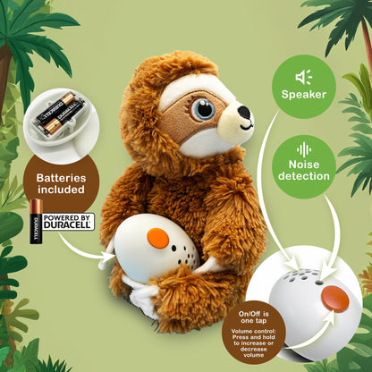 Shusher Baby Sloth Plush Sound Machine + 2 Shushie Pacifiers Bundle