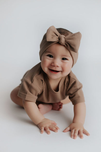 Three Little Tots Cocoa Sands Brown Waffle Headband
