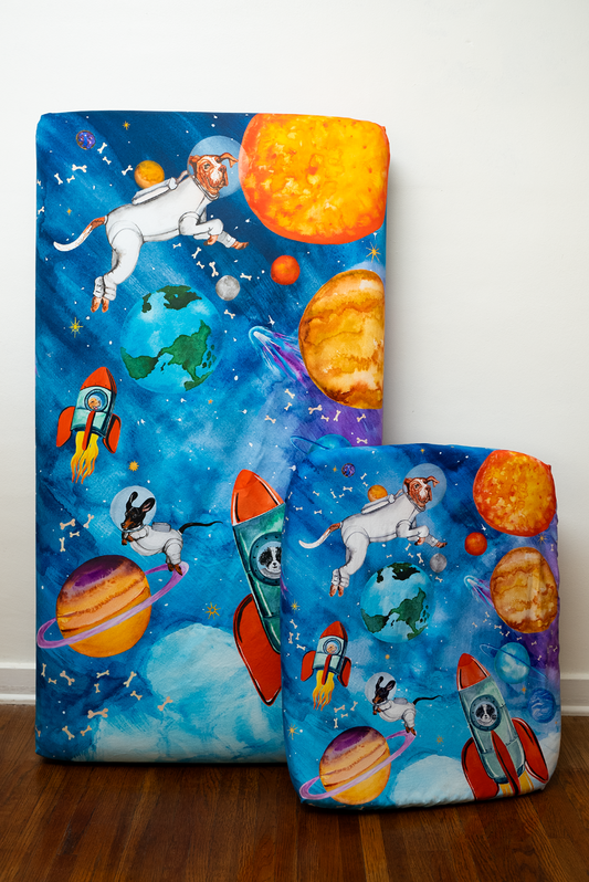 Moon Star Baby Space Crib Sheet Set: Barkside of the Moon