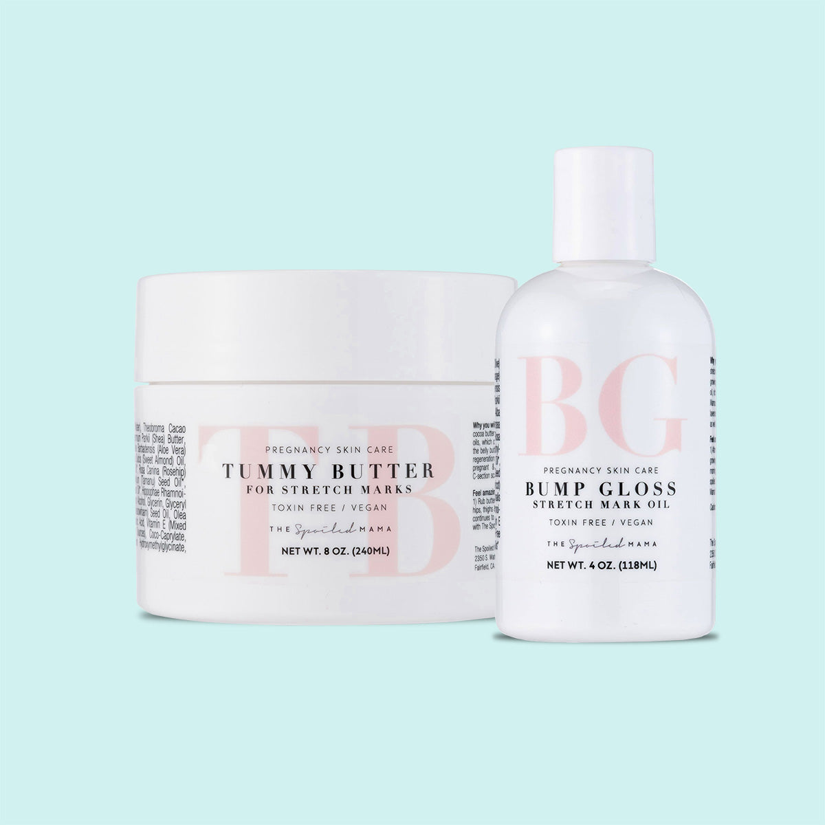 The Spoiled Mama Stretch Mark Treatment Kit - Tummy Butter & Bump Gloss Duo