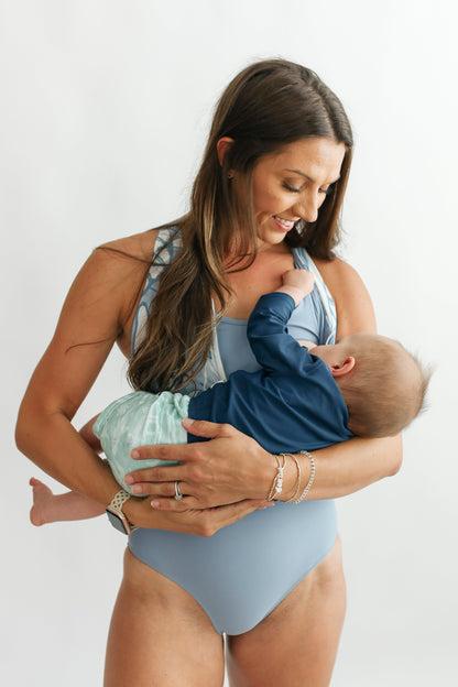 Movemama One Piece Zip Up Breastfeeding Swimsuit