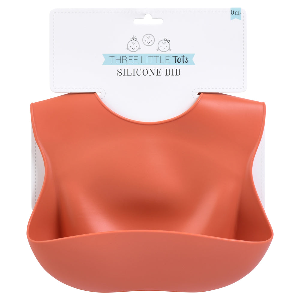 Three Little Tots Terracotta Silicone Bibs