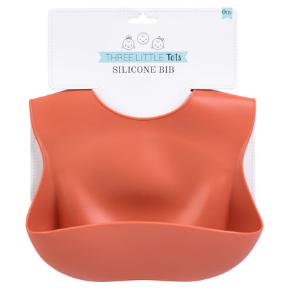 Three Little Tots Terracotta Silicone Bibs