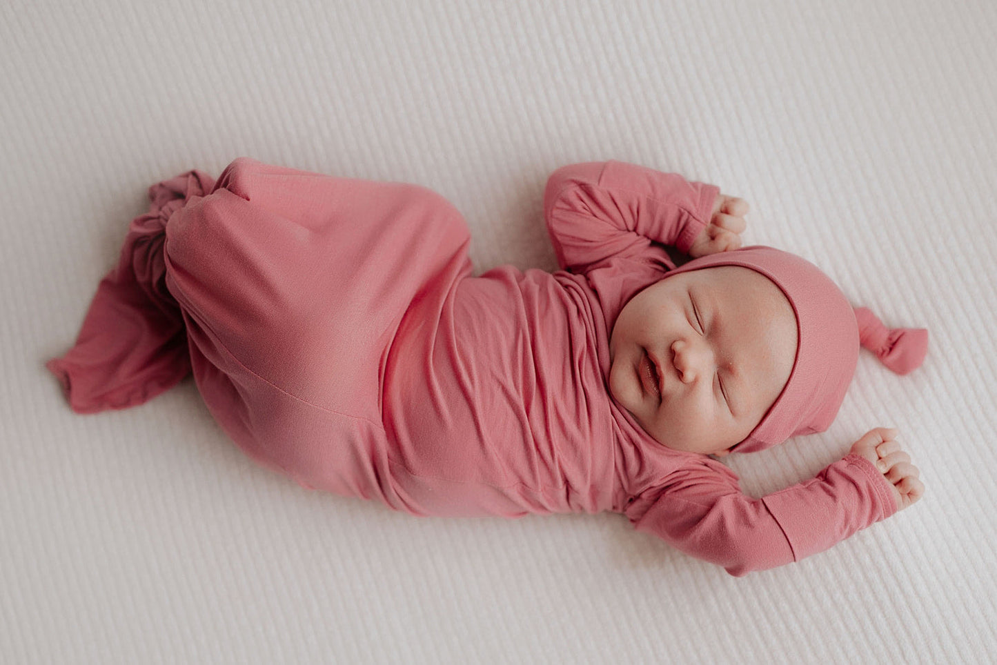 Three Little Tots Rose Knotted Newborn Baby Gown