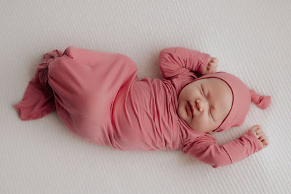 Three Little Tots Rose Knotted Newborn Baby Gown