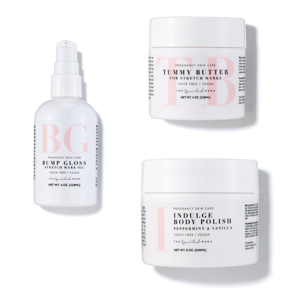 The Spoiled Mama Stretch Mark Prevention Trio - Tummy Butter, Bump Gloss & ReModel Serum
