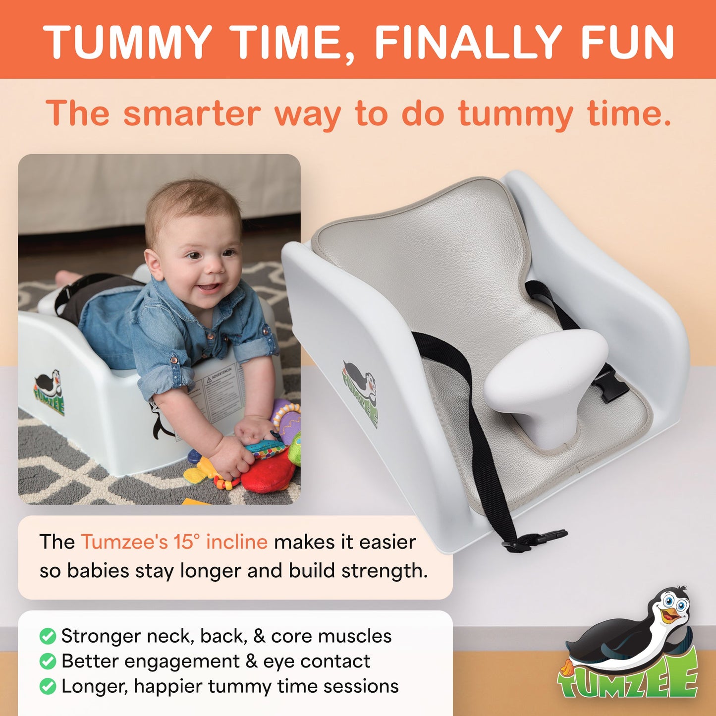 Shusher Tumzee Tummy Time Incline Tool – Ergonomic Support
