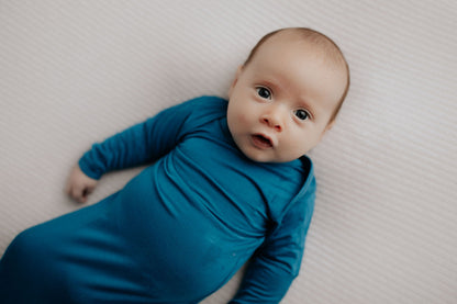 Three Little Tots Blue Knotted Newborn Baby Gown