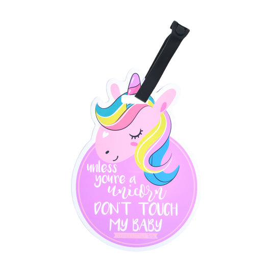 Three Little Tots Unicorn No Touching Newborn Baby Car Seat Sign Tag