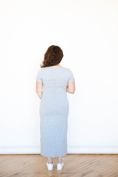 MLM Brand Everyday Breastfeeding Dress - Heather Gray