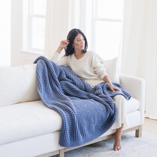 Saranoni Waffle Knit Throw Blankets