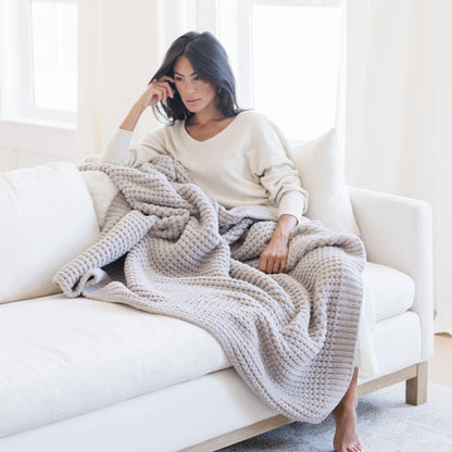 Saranoni Waffle Knit Throw Blankets