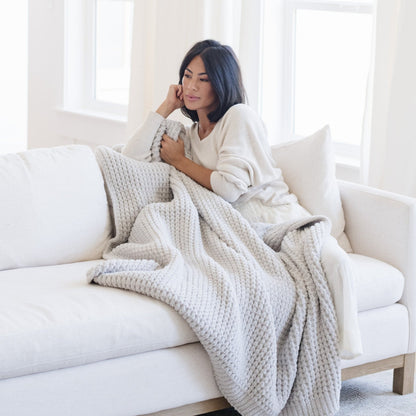 Saranoni Waffle Knit Throw Blankets