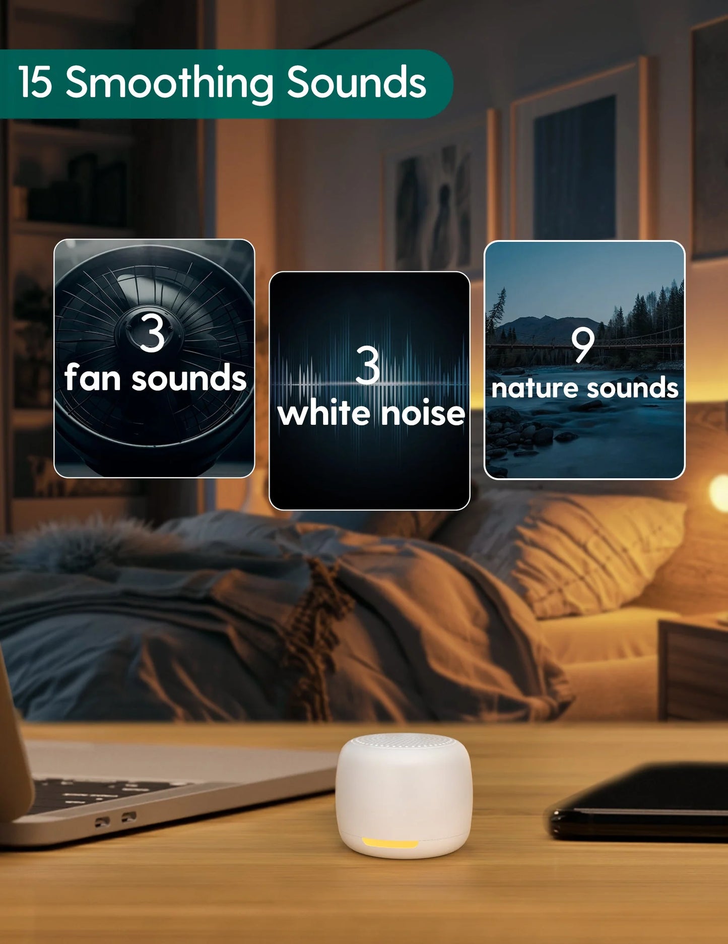Babelio Pocket Mini Glow White Noise Machine