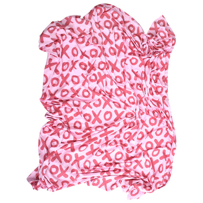 Three Little Tots Valentine's Day XOXO Bamboo Newborn Swaddle Blanket