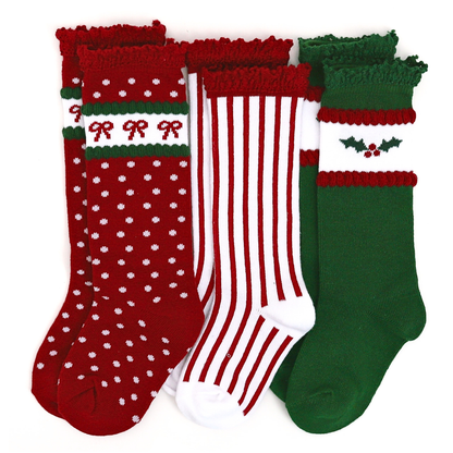 Classic Christmas Knee High Socks 3-Pack